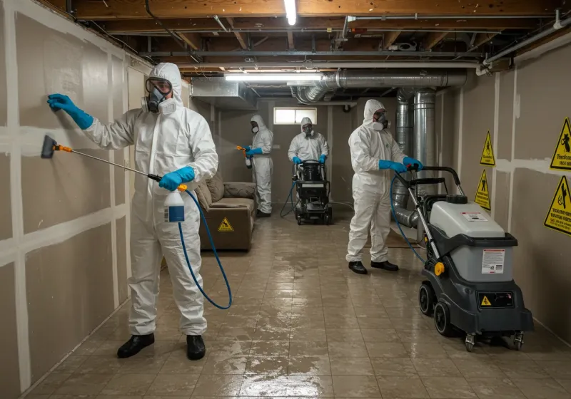 Basement Moisture Removal and Structural Drying process in Shutesbury, MA